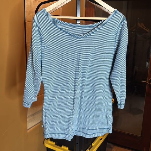 Royal Robbins Kickback Front Stripe 3/4-Sleeve Top Women's Size XL - Picture 2 of 8